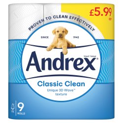 ANDREW CLASSIC CLEAN TOILET TISSUE 9 ROLLS